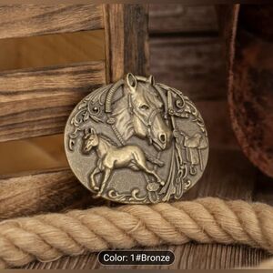 New Horse and Foal Belt Buckle, T3MISB7F